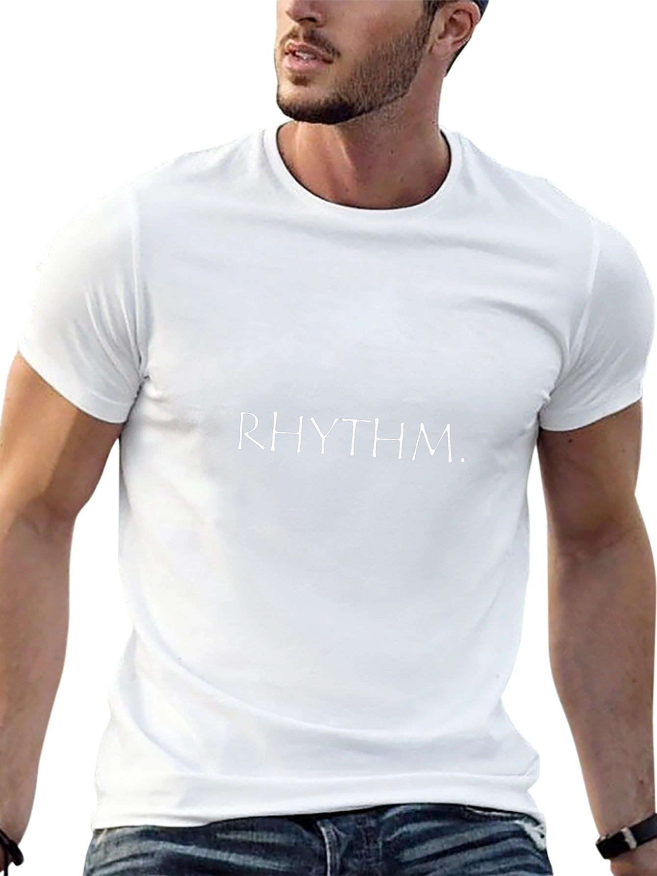 Rhythm Tee - Stylish Black Cotton Blend T-Shirt