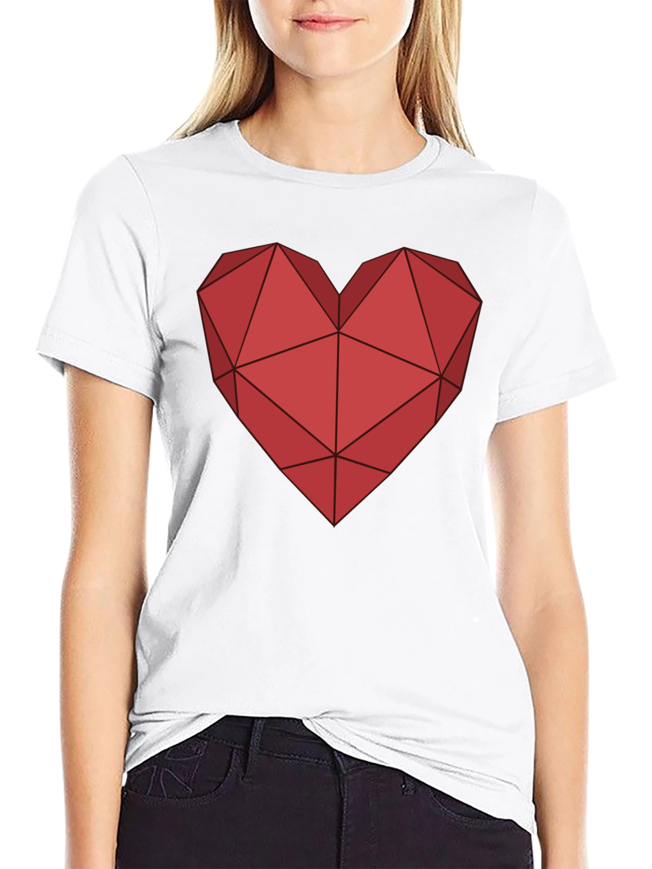 Geometric Heart Tee - Modern Graphic T-Shirt