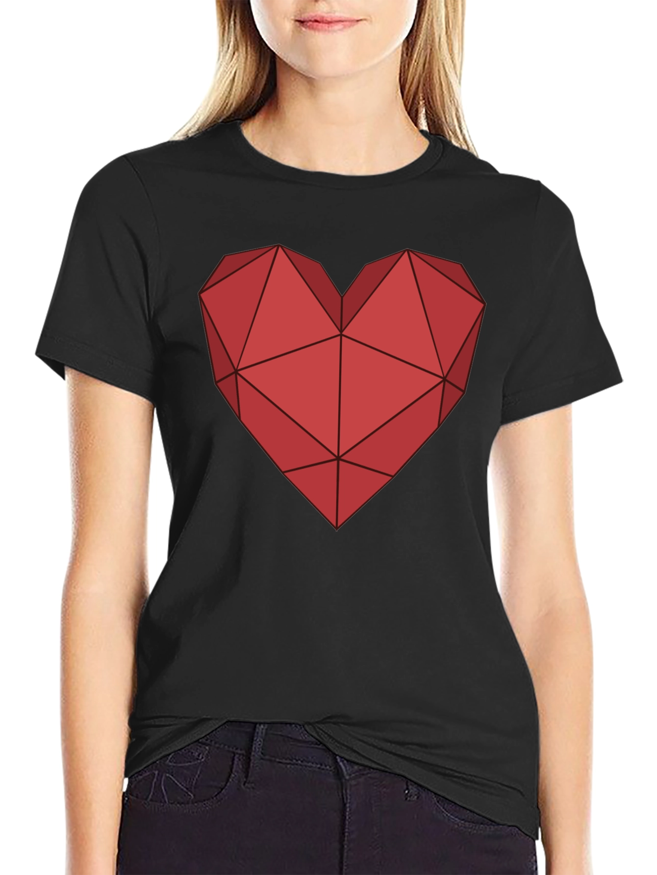 Geometric Heart Tee - Modern Graphic T-Shirt