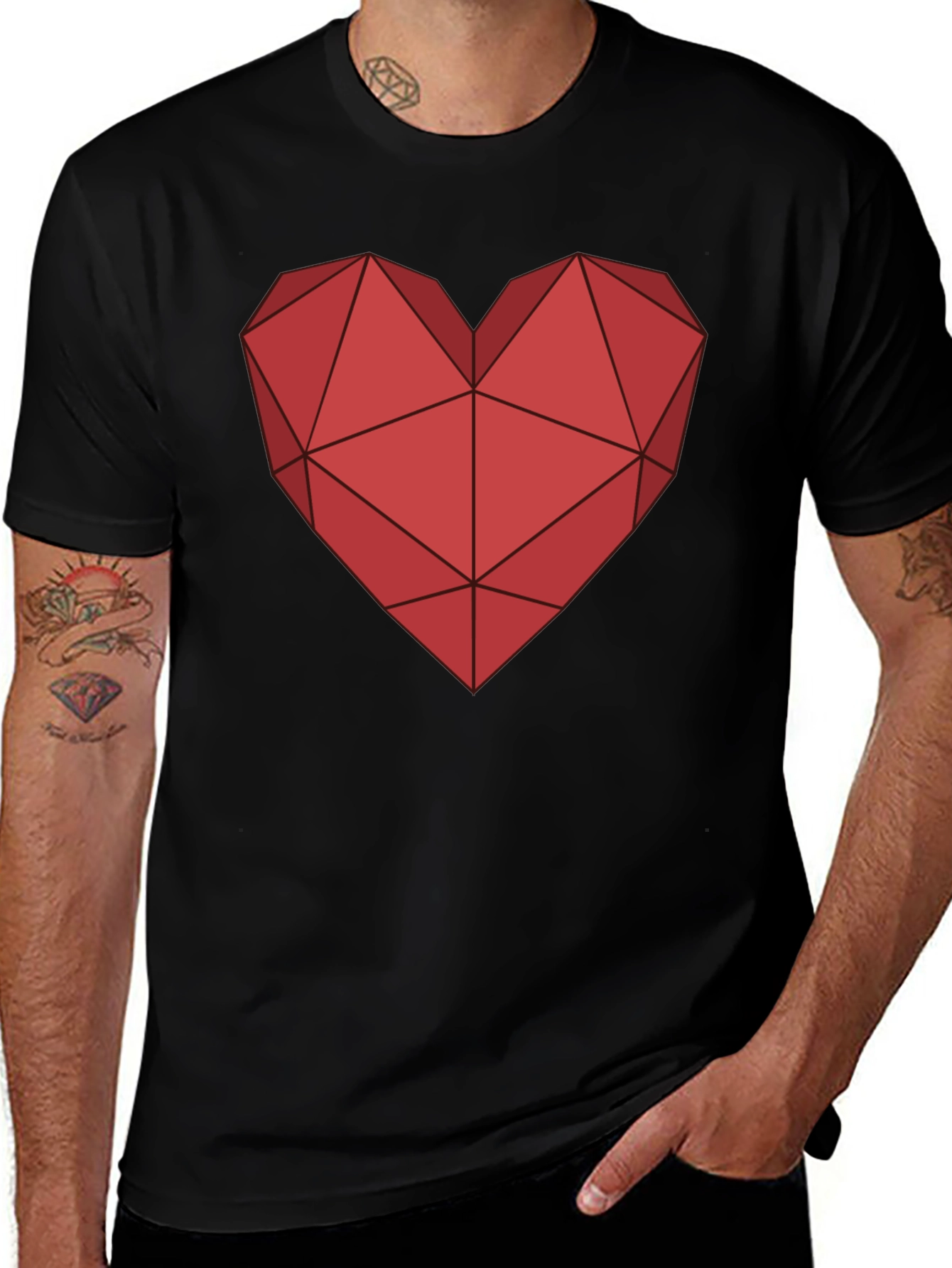 Geometric Heart Tee - Modern Graphic T-Shirt