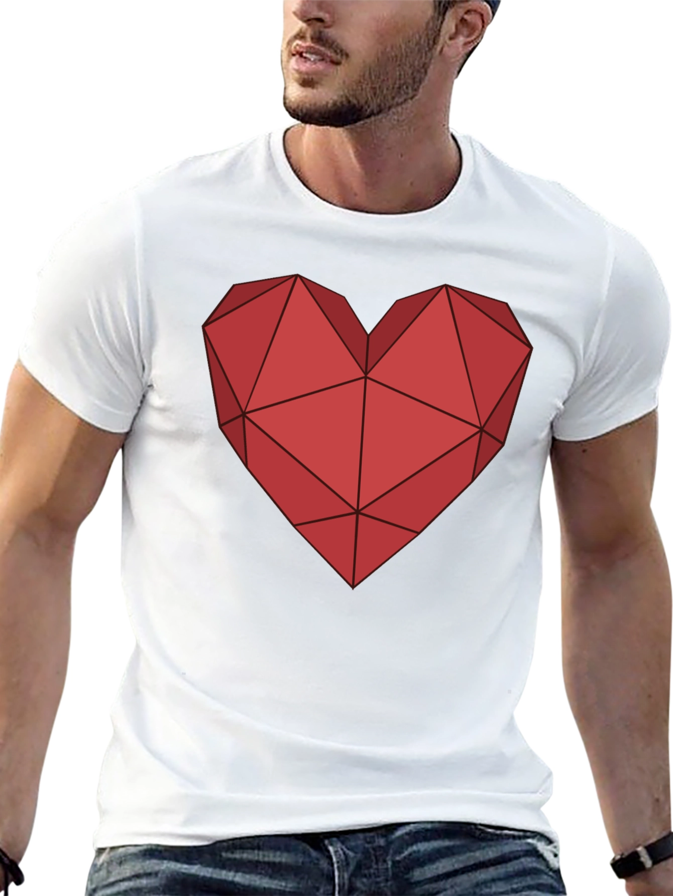 Geometric Heart Tee - Modern Graphic T-Shirt