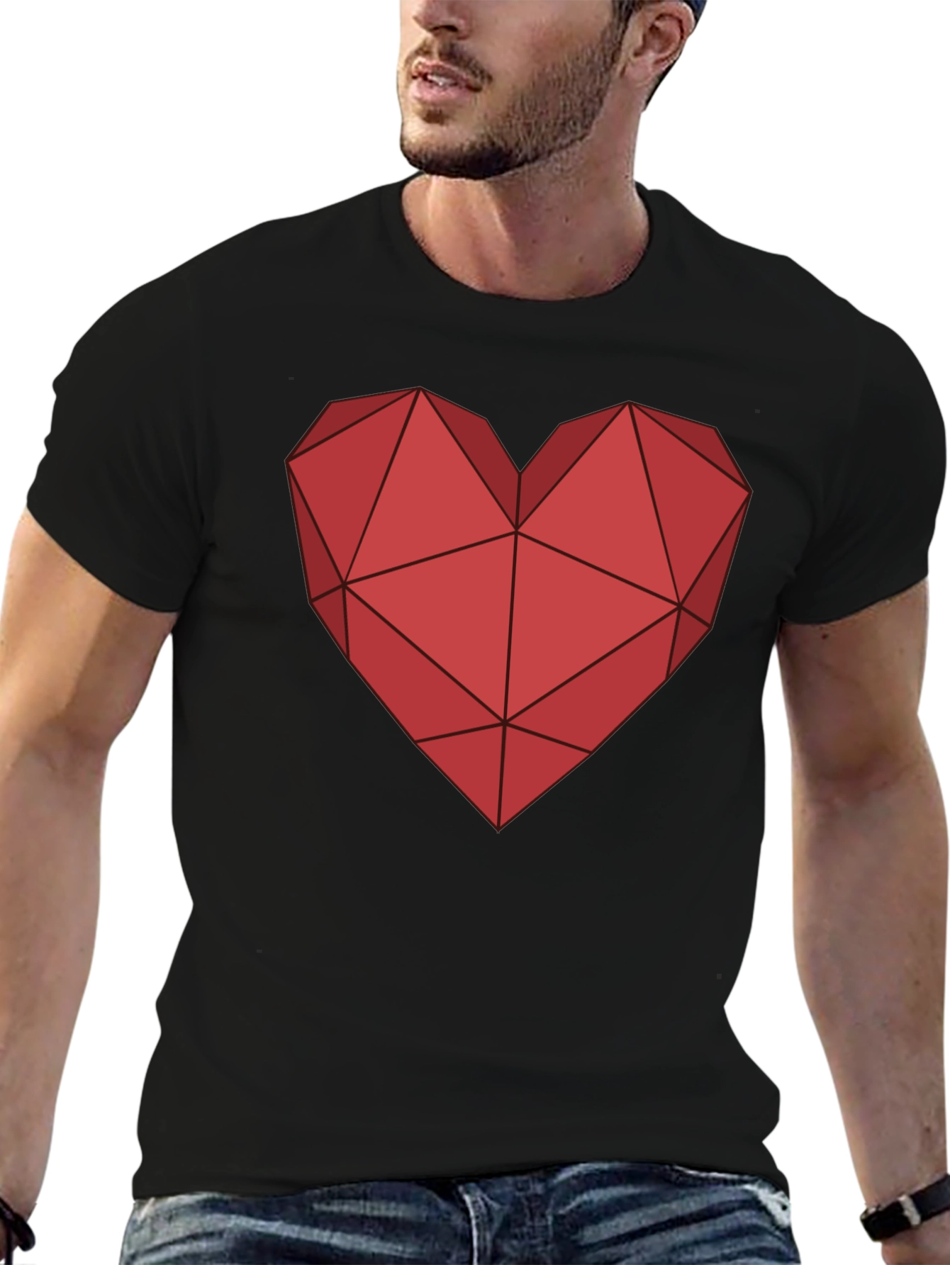 Geometric Heart Tee - Modern Graphic T-Shirt