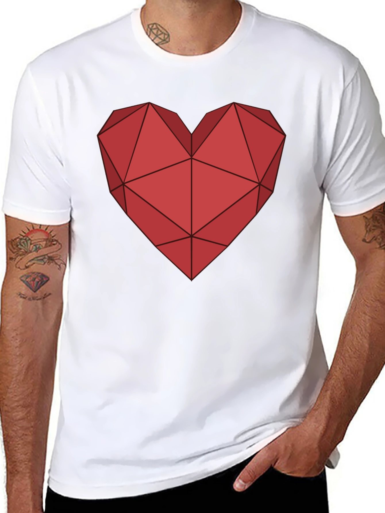 Geometric Heart Tee - Modern Graphic T-Shirt