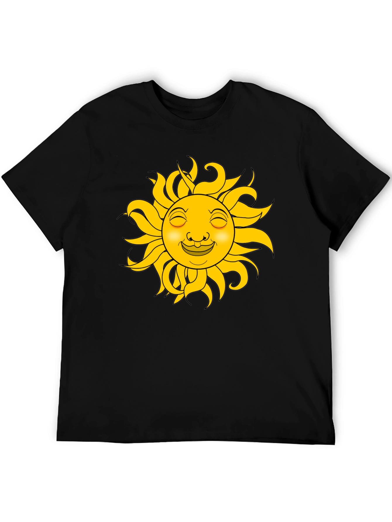 Smiling Sun Graphic T-Shirt - Black