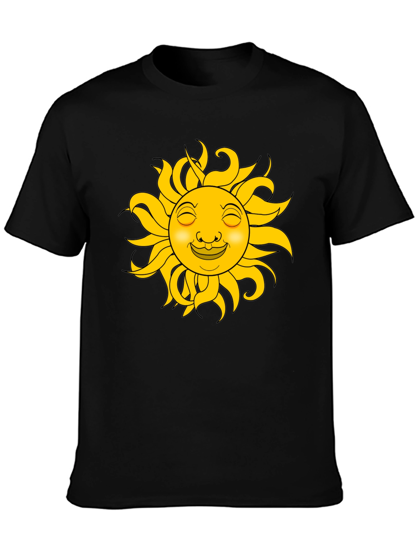 Smiling Sun Graphic T-Shirt - Black