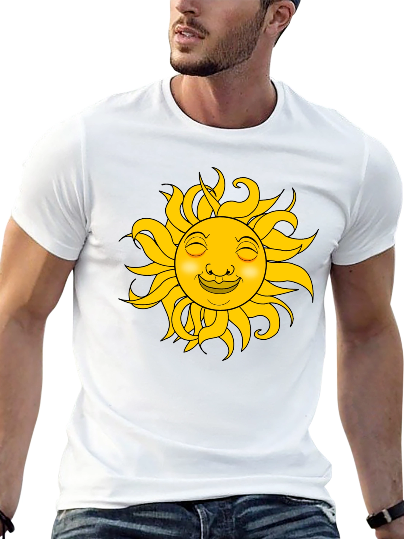 Smiling Sun Graphic T-Shirt - Black