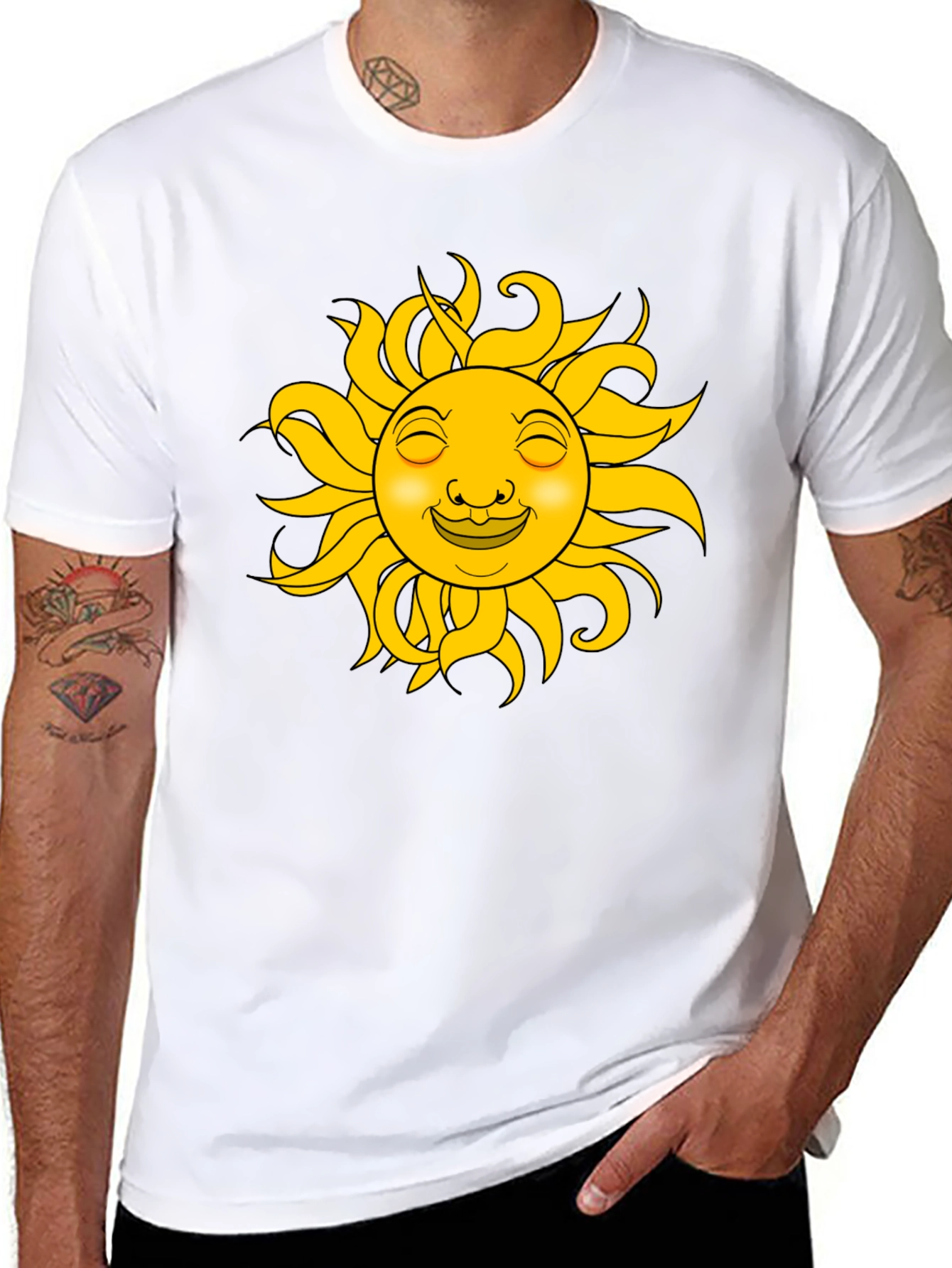 Smiling Sun Graphic T-Shirt - Black