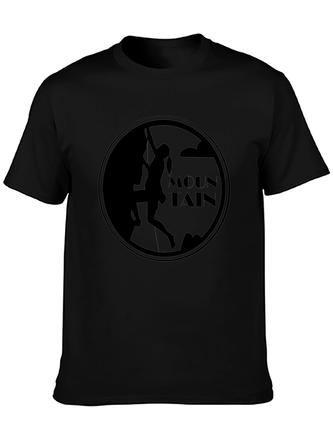 Mountain Climbing Graphic T-Shirt - Black