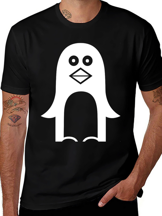 Penguin Graphic Tee - Black Cotton Blend T-Shirt