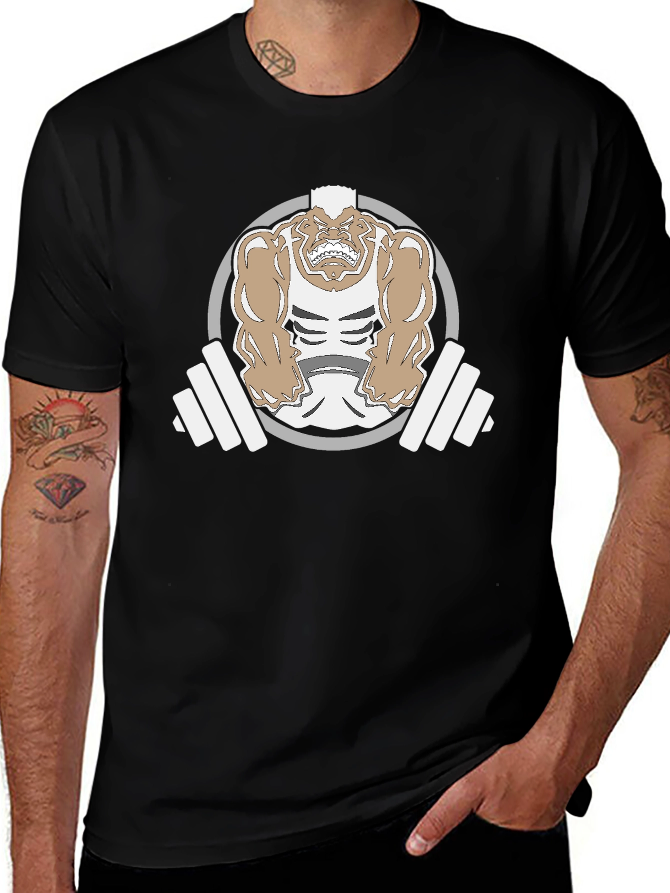 Gym Monster Graphic Black T-Shirt