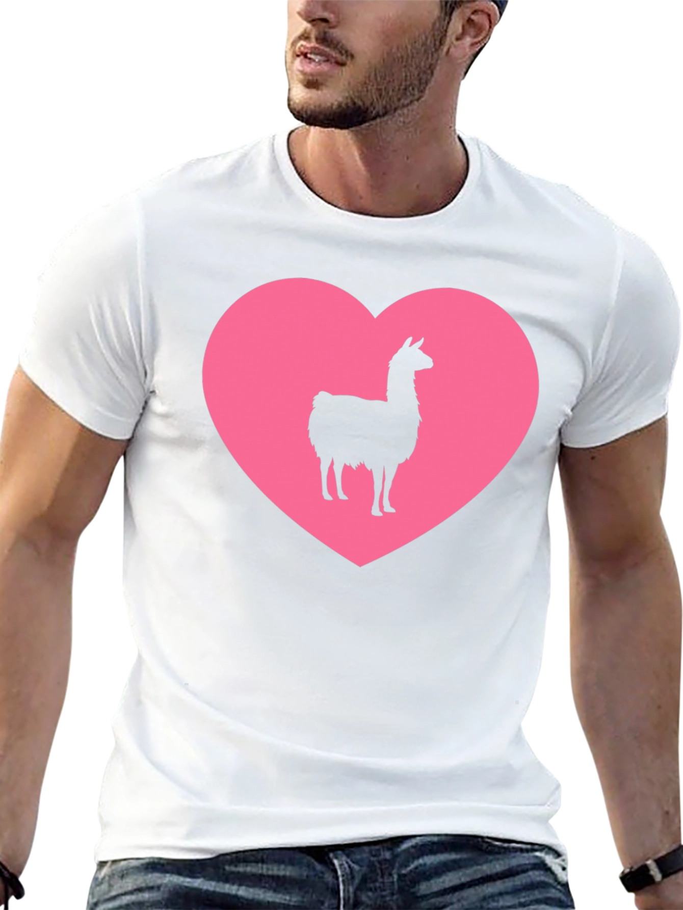 Llama Heart Graphic Tee - Black Unisex T-Shirt