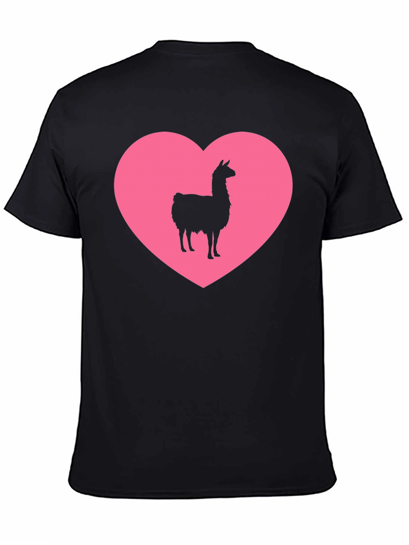 Llama Heart Graphic Tee - Black Unisex T-Shirt