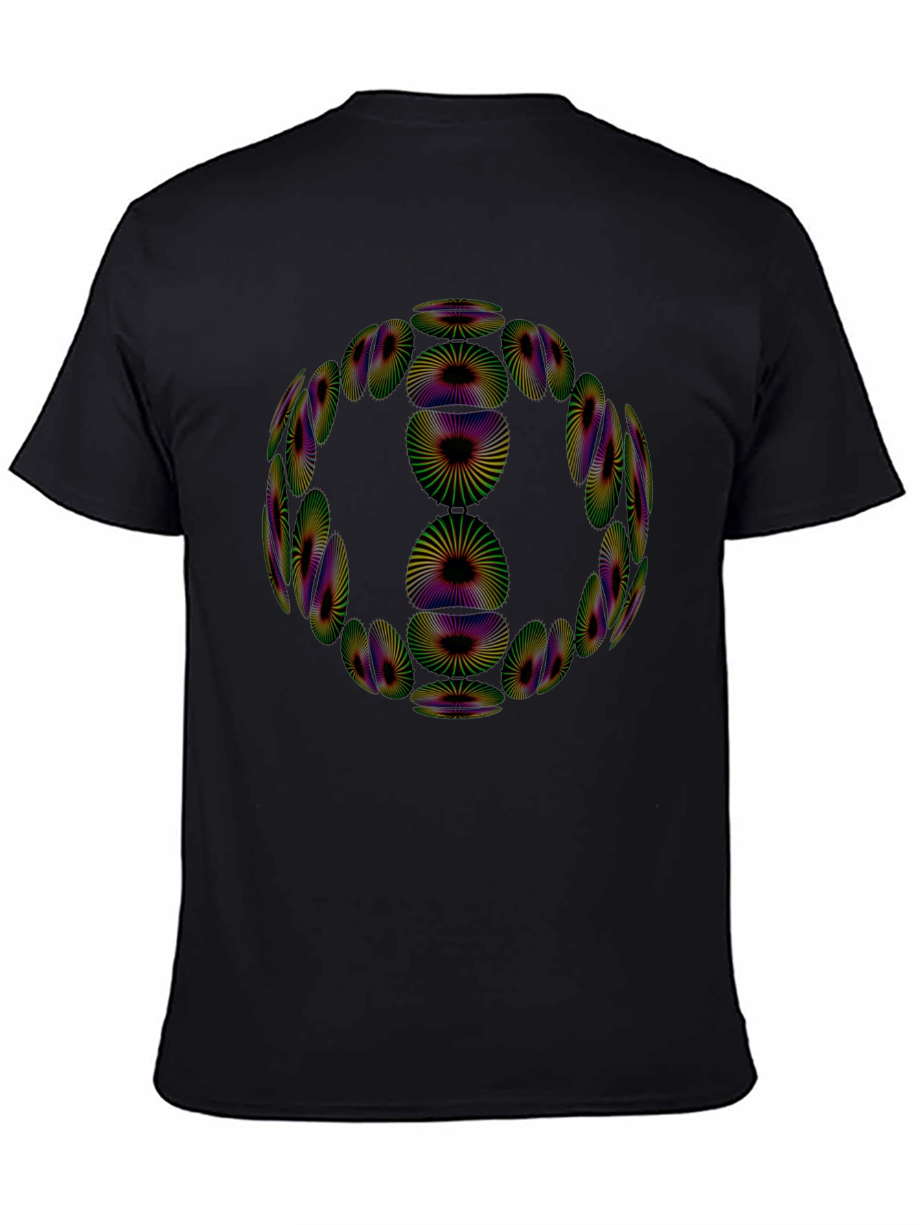 Abstract Optical Illusion Graphic Tee - Mens Black T-Shirt
