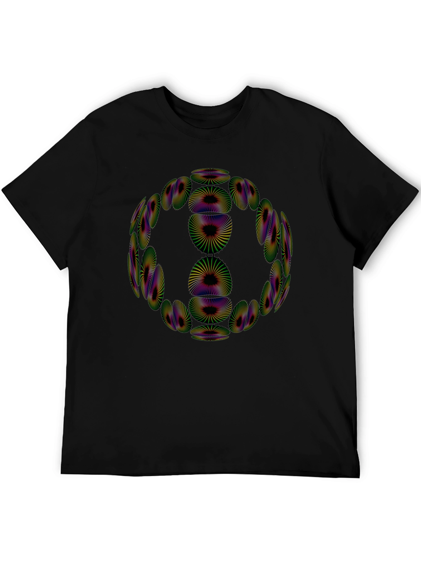 Abstract Optical Illusion Graphic Tee - Mens Black T-Shirt