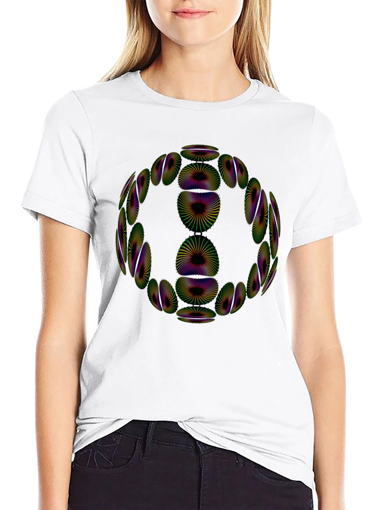 Abstract Optical Illusion Graphic Tee - Mens Black T-Shirt
