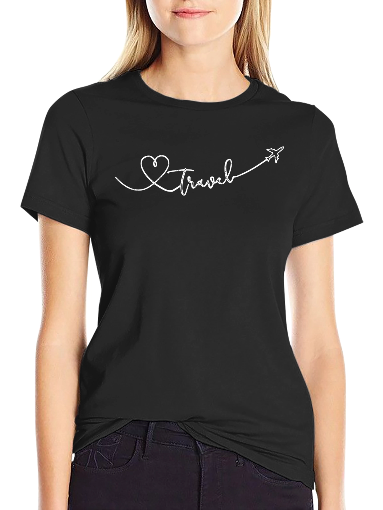 Love to Travel Black Graphic Tee