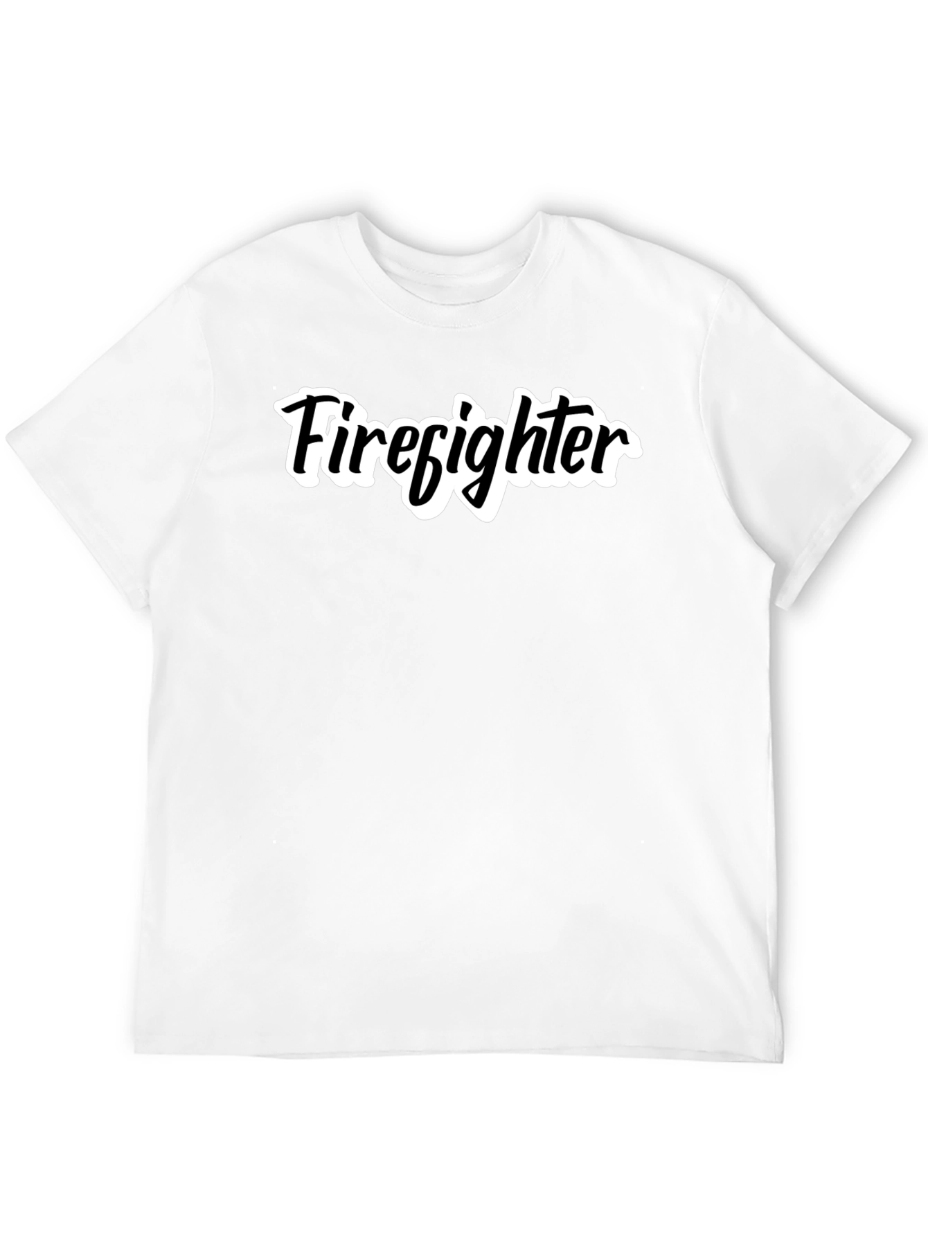 Firefighter Graphic T-Shirt - Black Crew Neck Tee