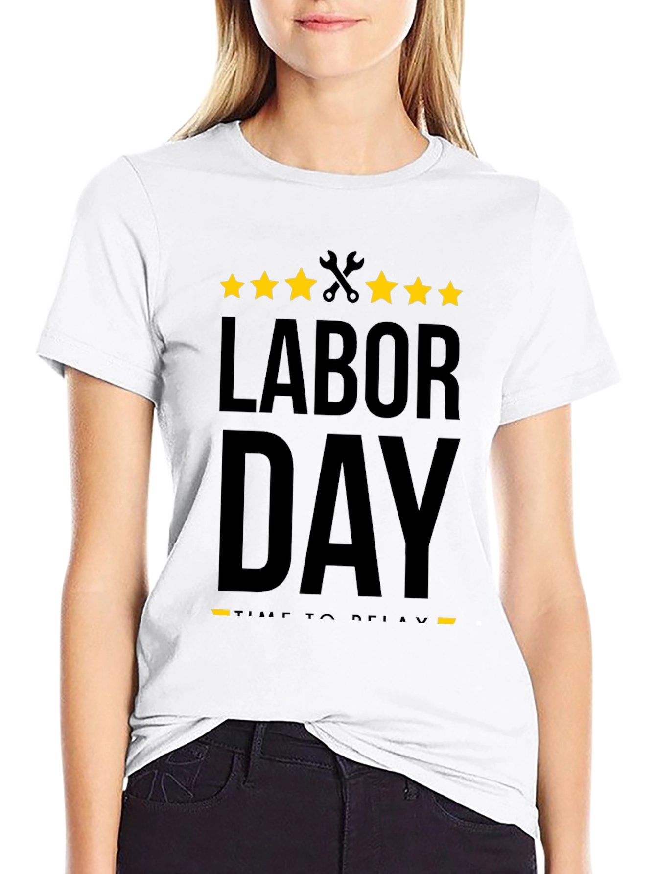 Labor Day Relax Time Black Graphic Tee