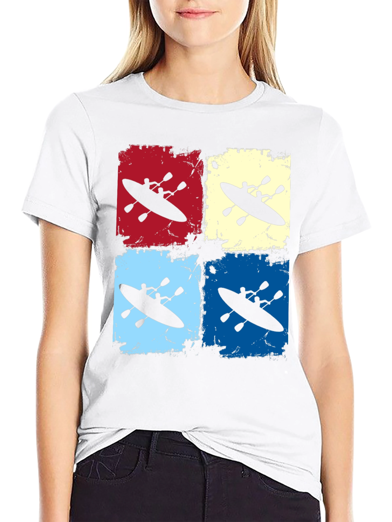 Kayaking Retro Graphic T-Shirt