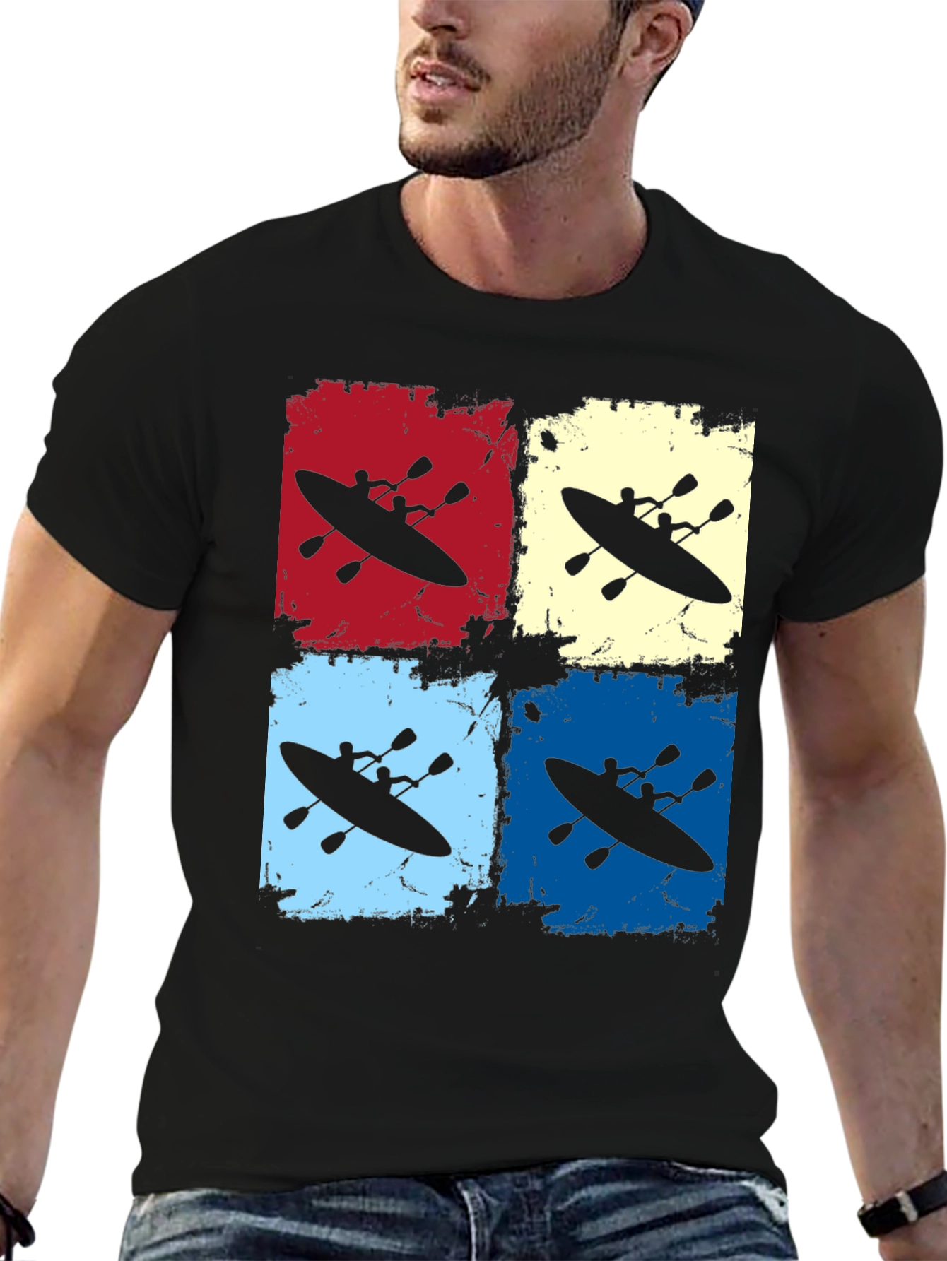 Kayaking Retro Graphic T-Shirt