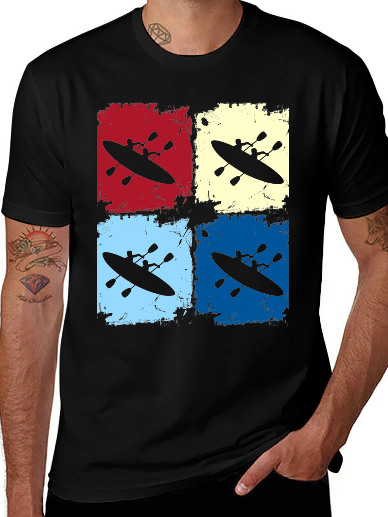 Kayaking Retro Graphic T-Shirt