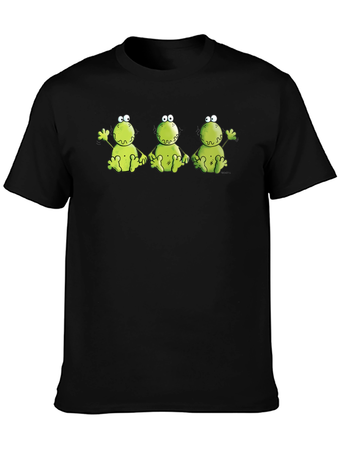 Funny Frog Trio Black T-Shirt