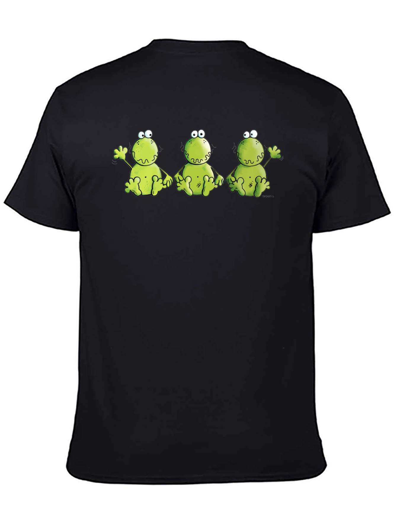 Funny Frog Trio Black T-Shirt
