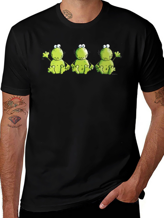Funny Frog Trio Black T-Shirt