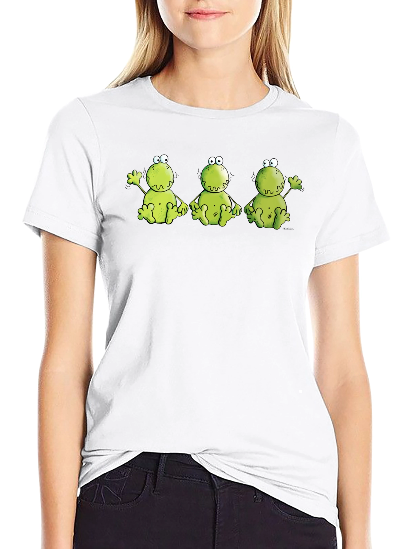 Funny Frog Trio Black T-Shirt