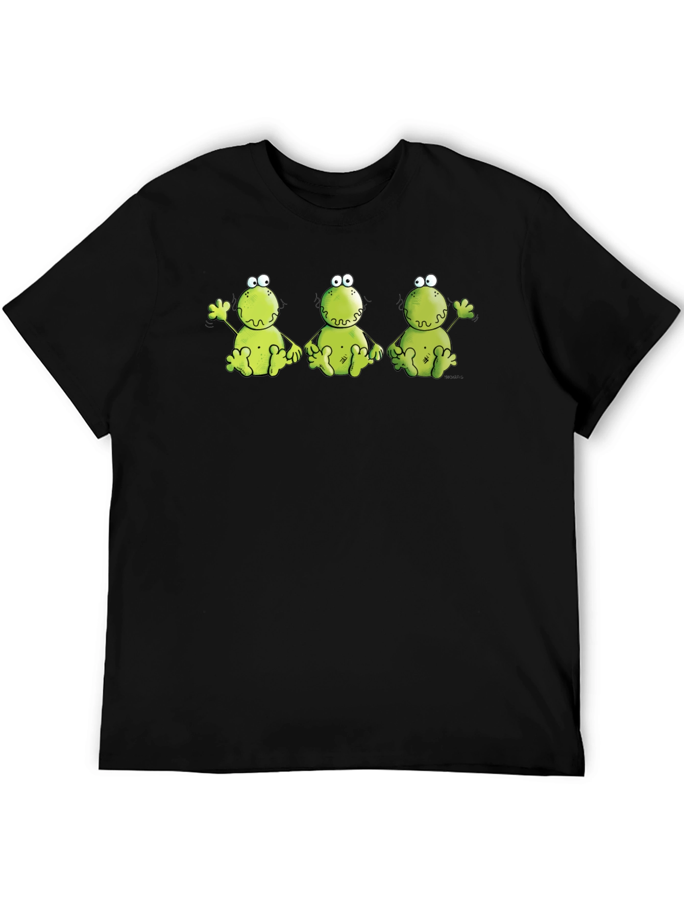 Funny Frog Trio Black T-Shirt