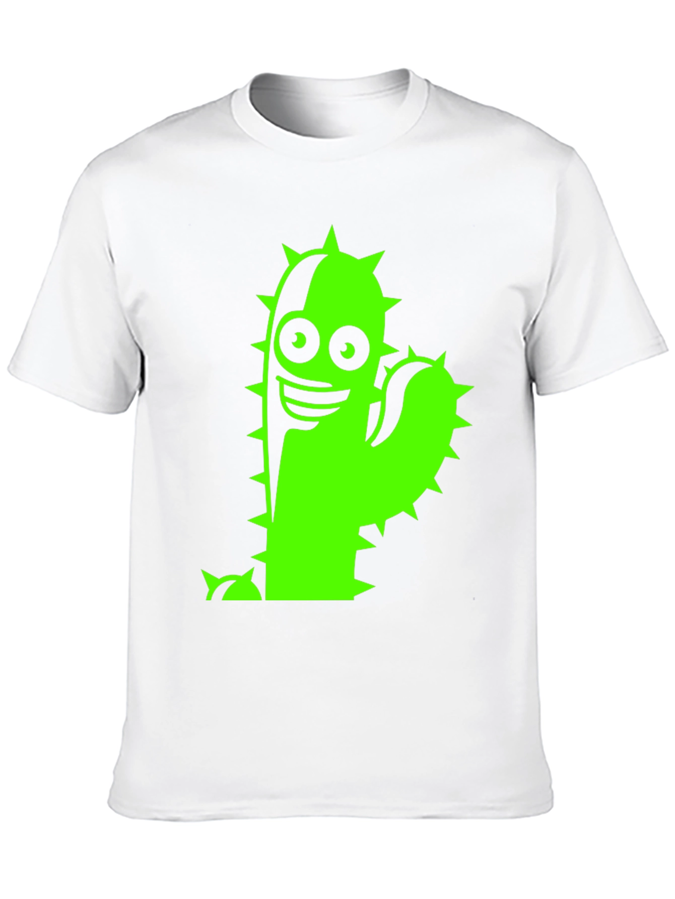 Black T-Shirt with Neon Green Cactus Graphic
