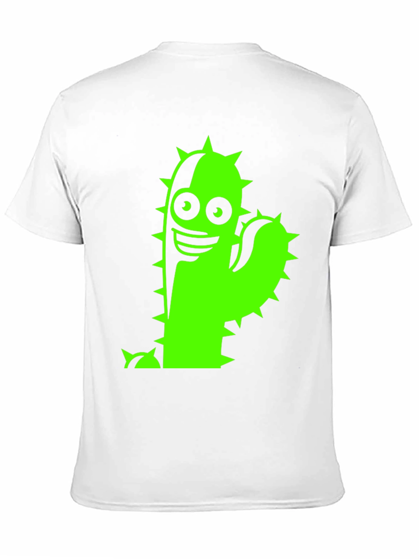 Black T-Shirt with Neon Green Cactus Graphic