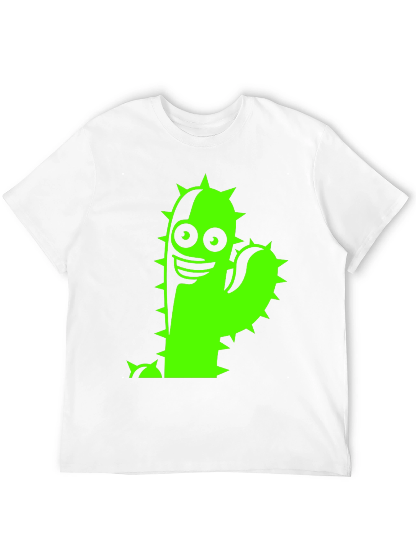 Black T-Shirt with Neon Green Cactus Graphic