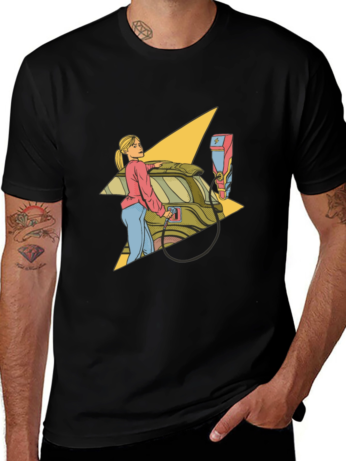 Electric Car Charging Graphic Tee