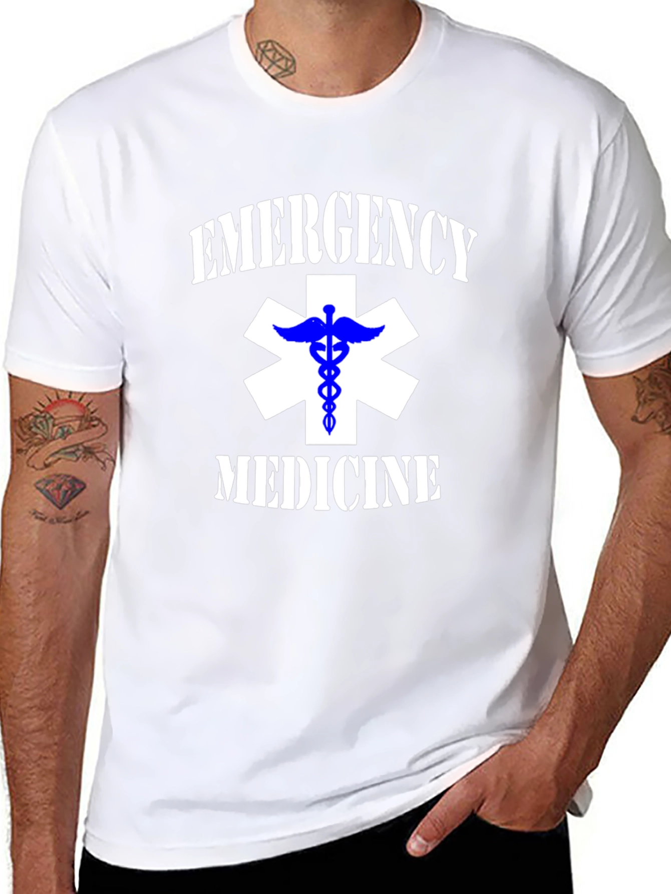 Emergency Medicine T-Shirt - Caduceus Medical Star Design