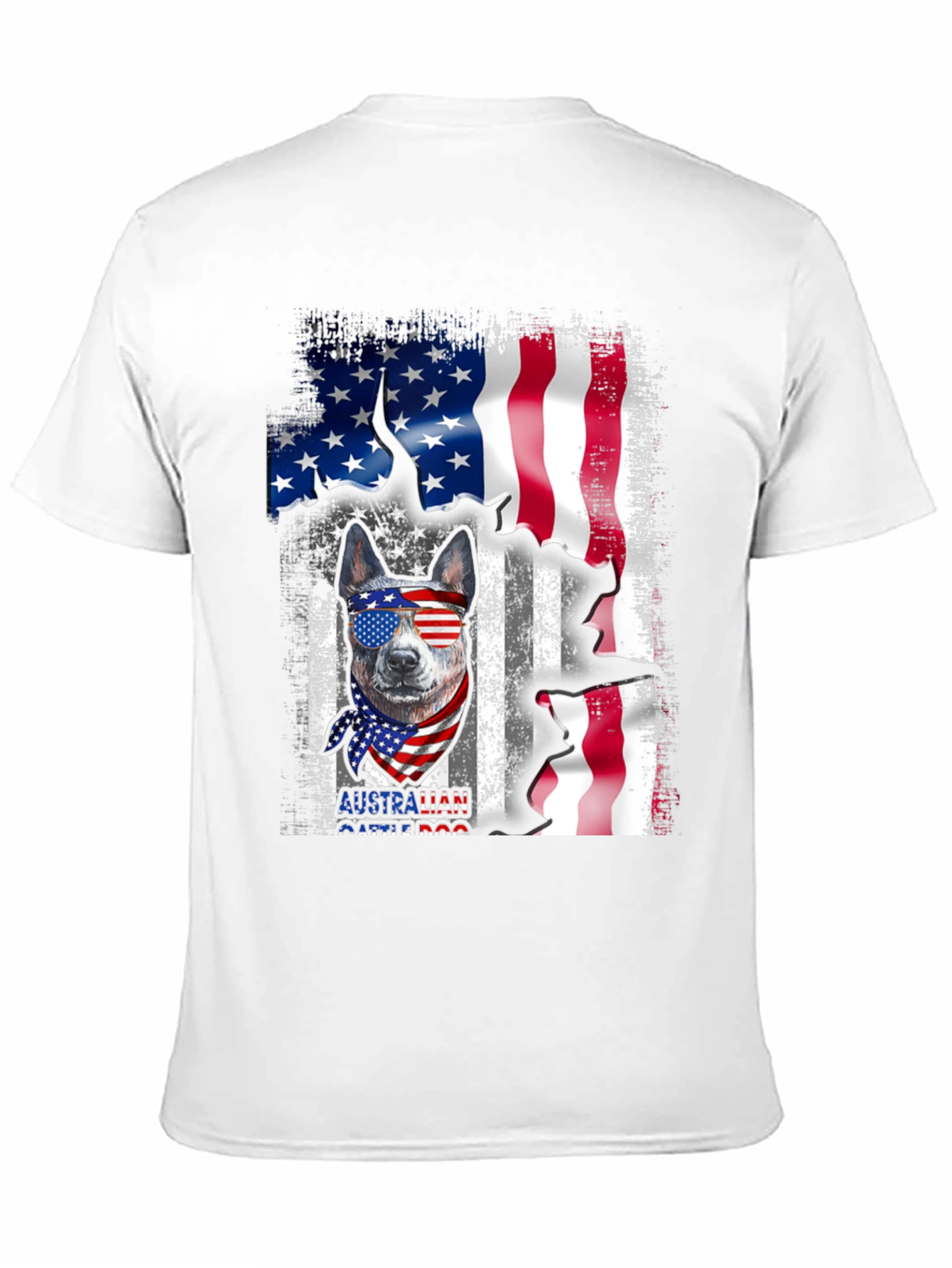 Australian Cattle Dog USA Flag Graphic Tee