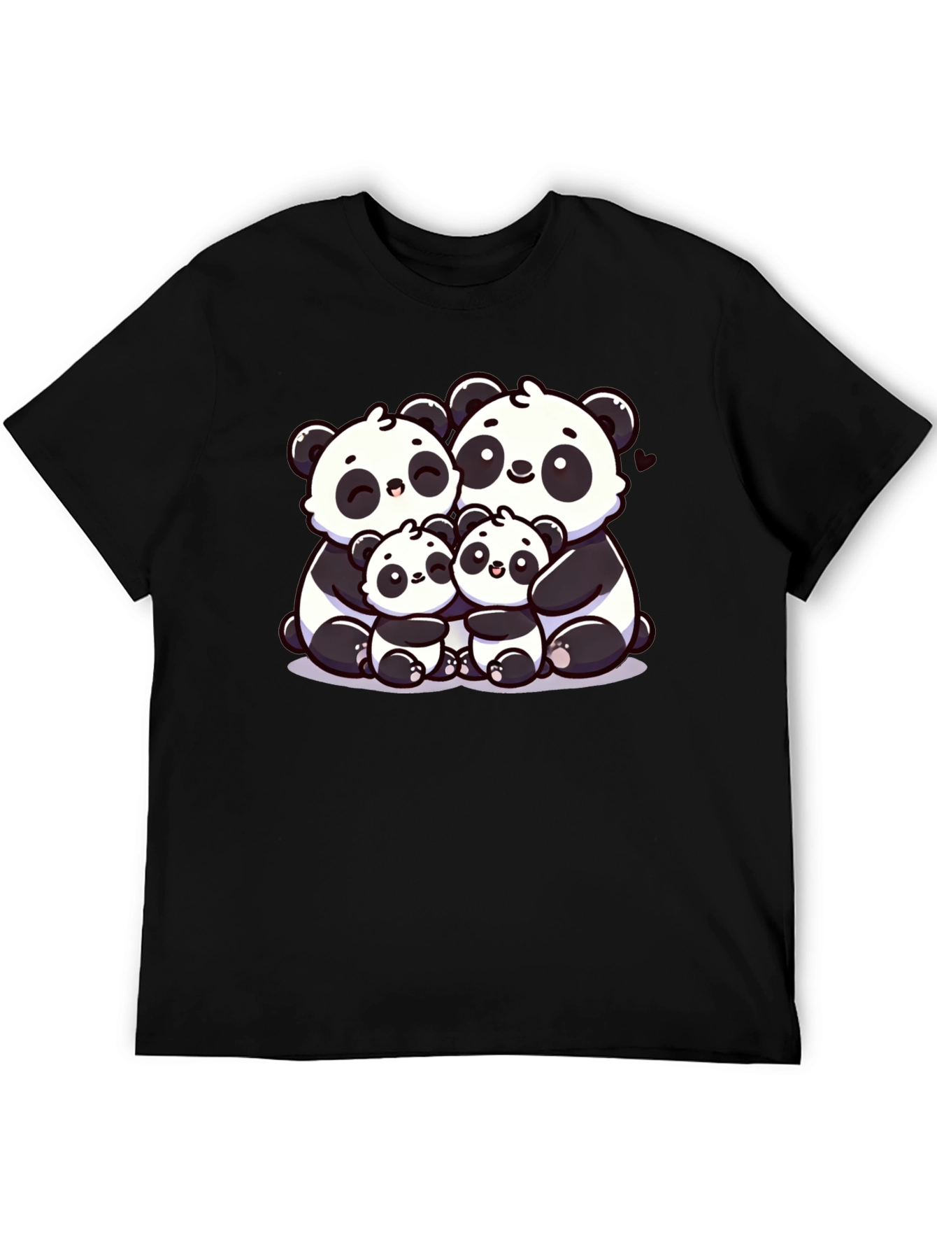 Cute Panda Family Graphic T-Shirt