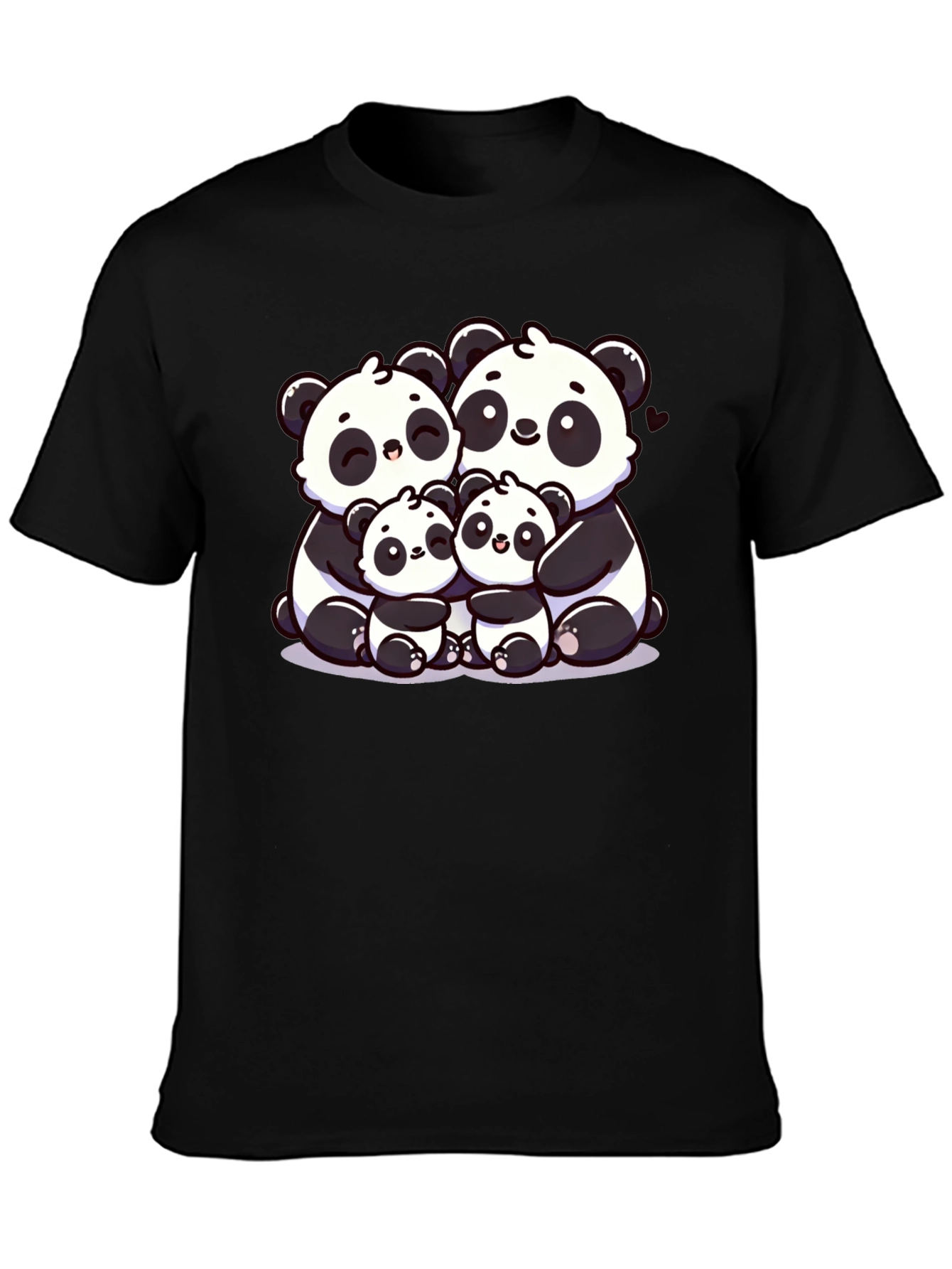 Cute Panda Family Graphic T-Shirt