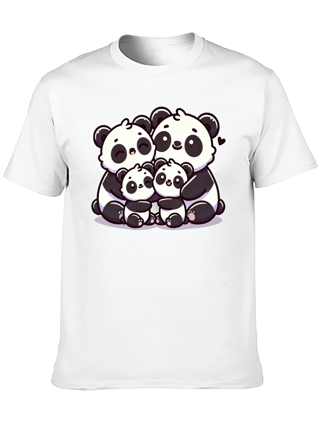 Cute Panda Family Graphic T-Shirt