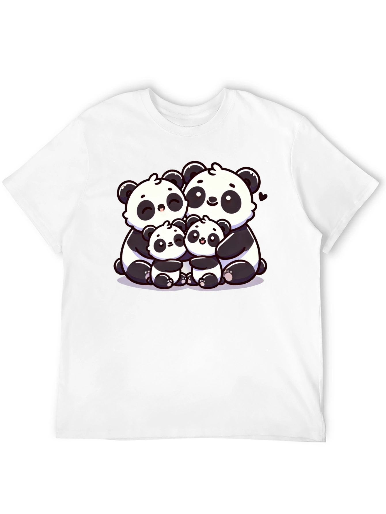 Cute Panda Family Graphic T-Shirt