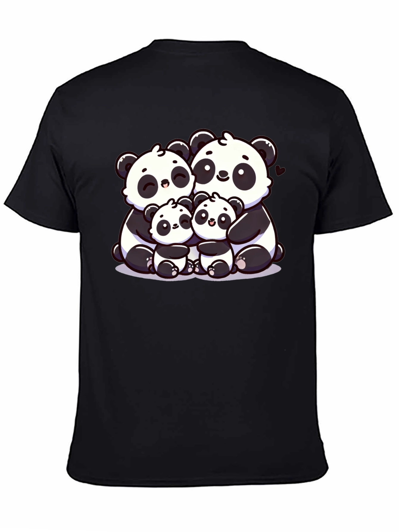 Cute Panda Family Graphic T-Shirt