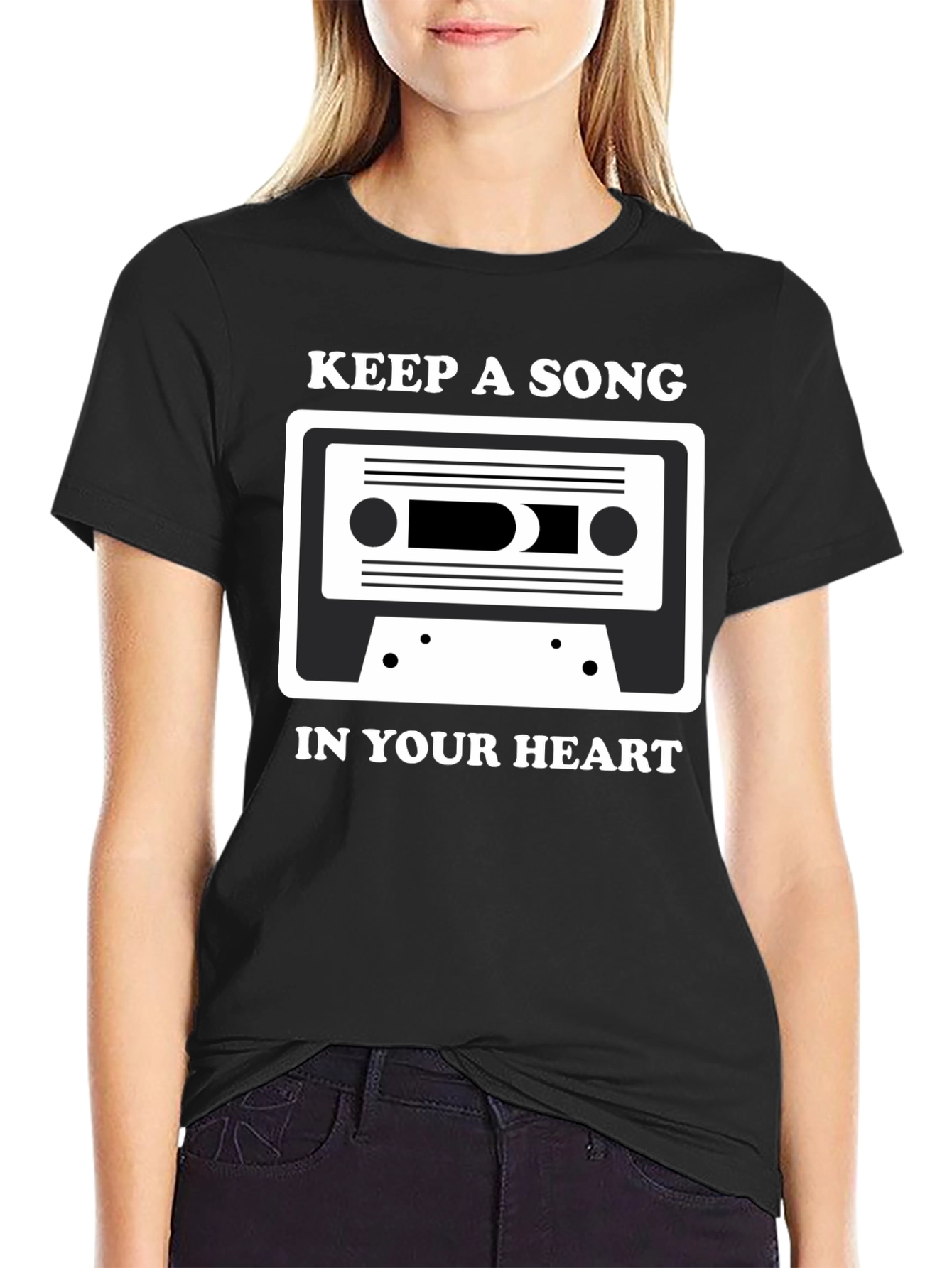 Keep A Song In Your Heart Black Tee