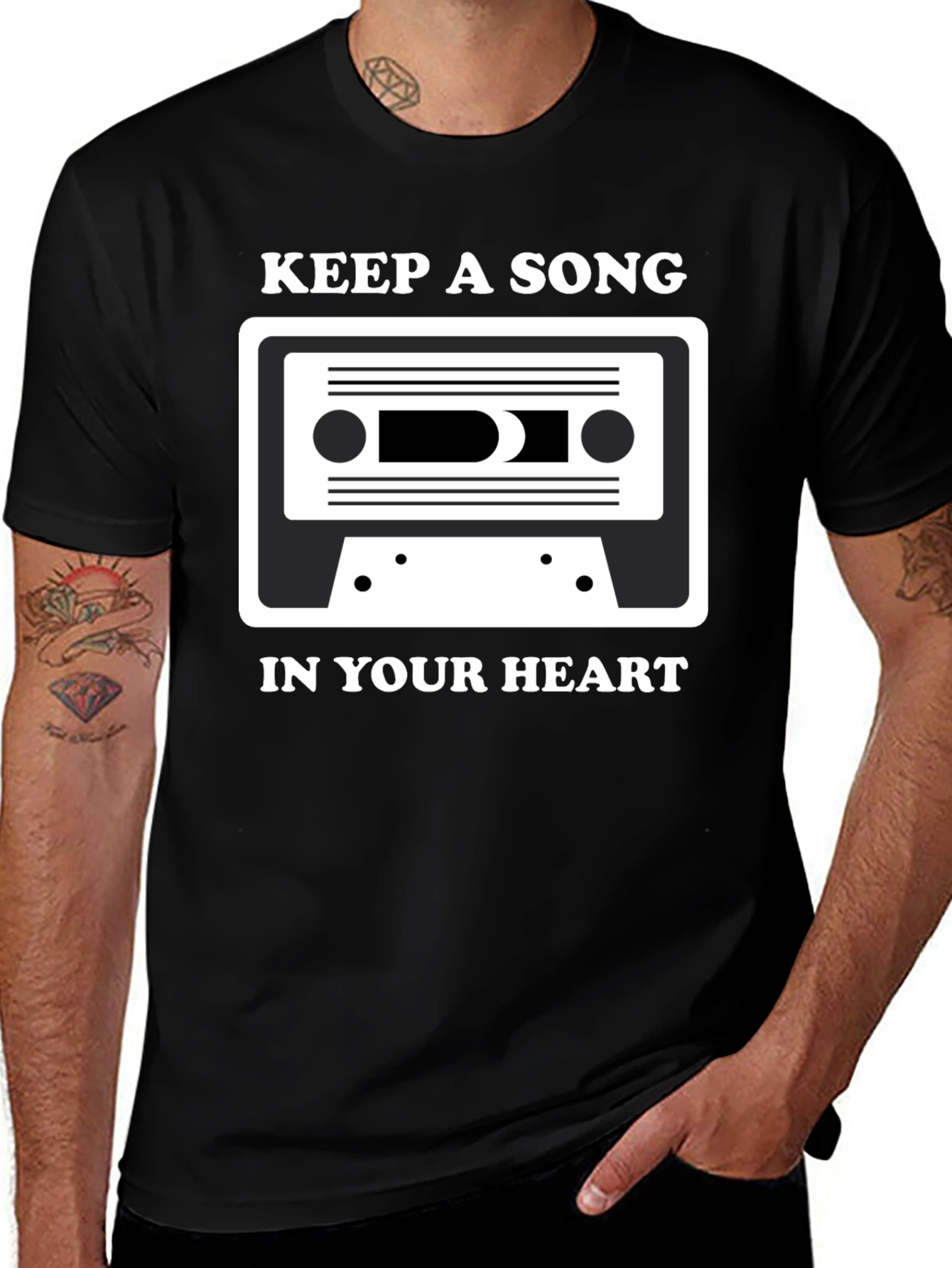 Keep A Song In Your Heart Black Tee