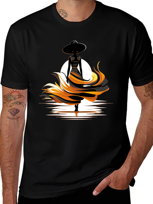 Elegant Woman Graphic Tee - Black