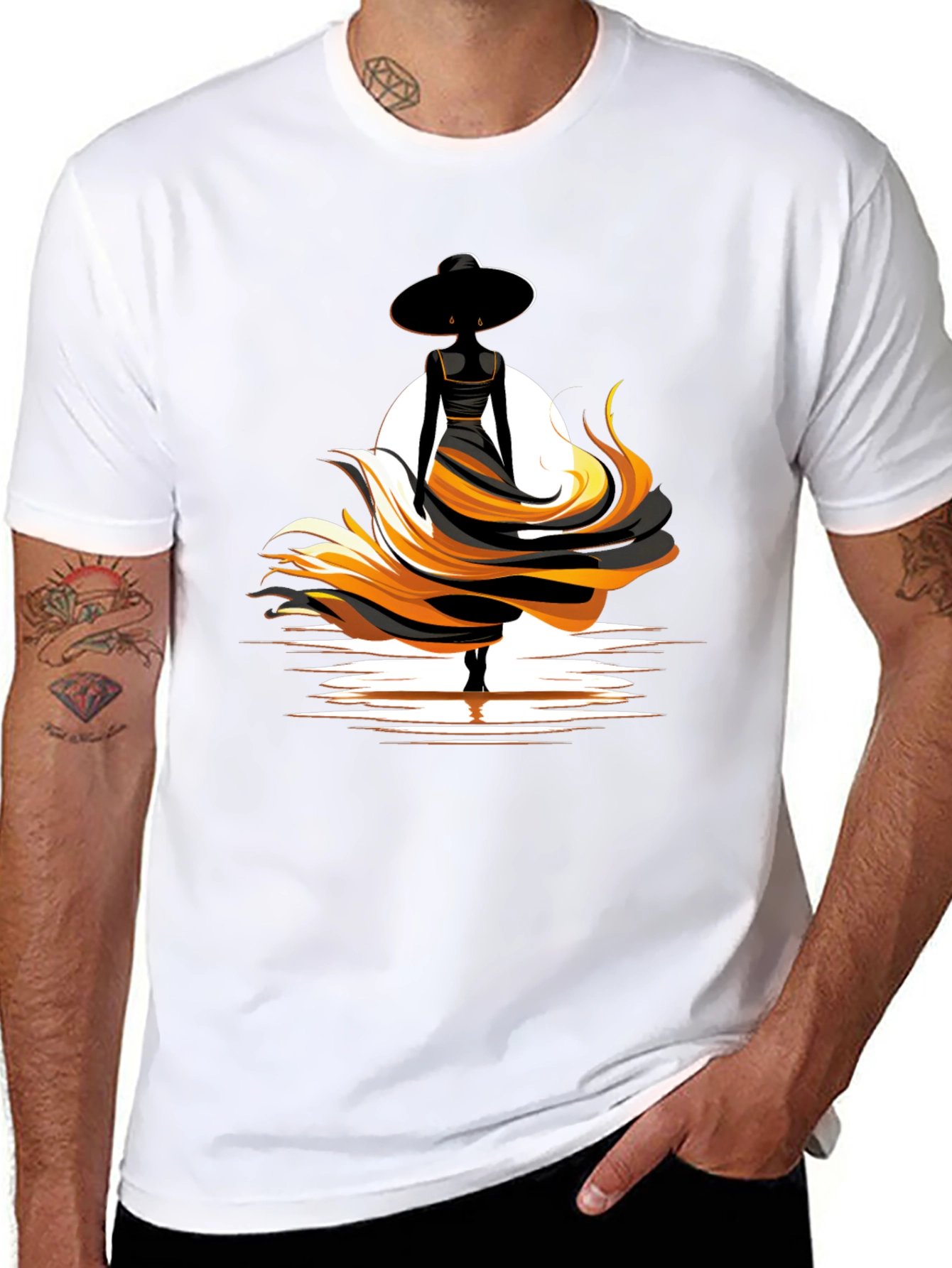 Elegant Woman Graphic Tee - Black