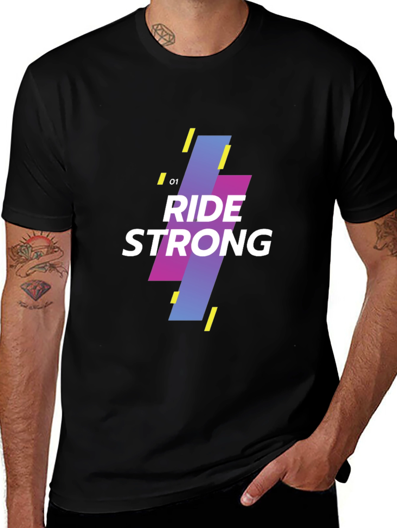 Ride Strong Graphic Print Black T-Shirt