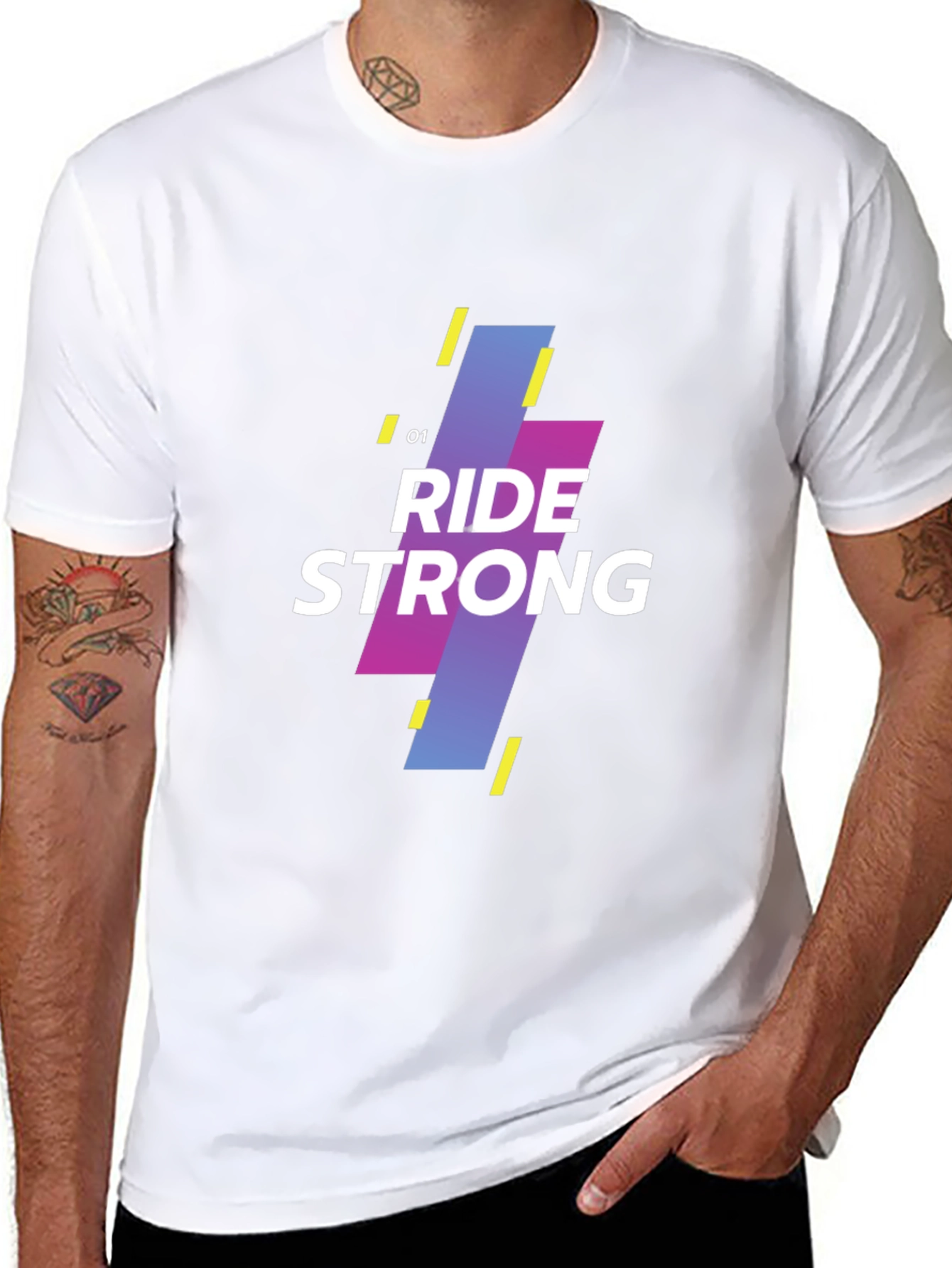 Ride Strong Graphic Print Black T-Shirt