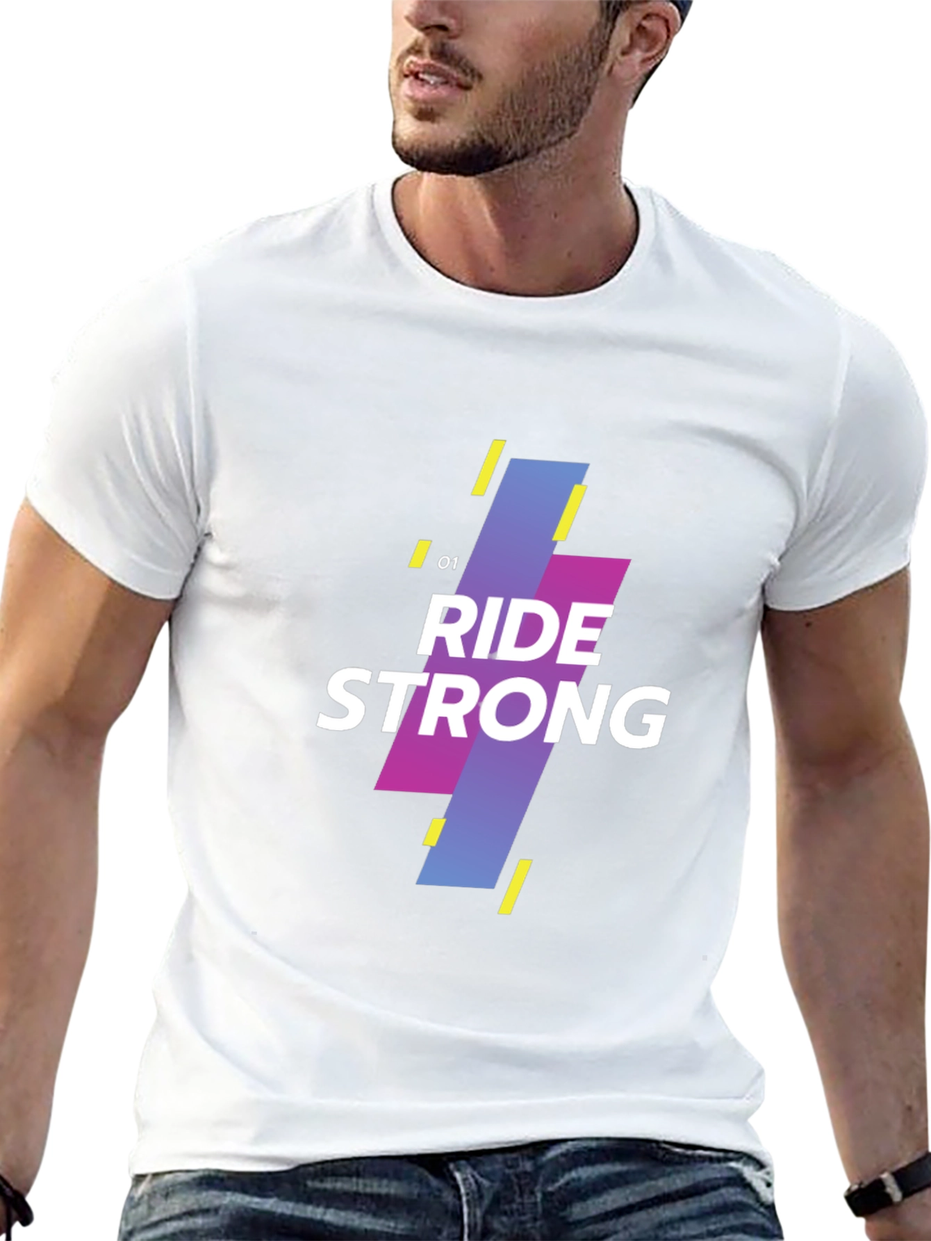 Ride Strong Graphic Print Black T-Shirt