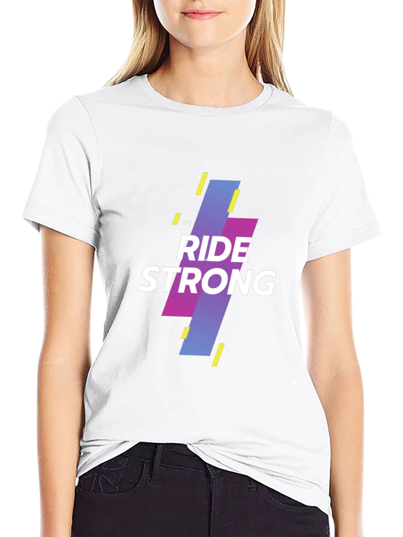 Ride Strong Graphic Print Black T-Shirt
