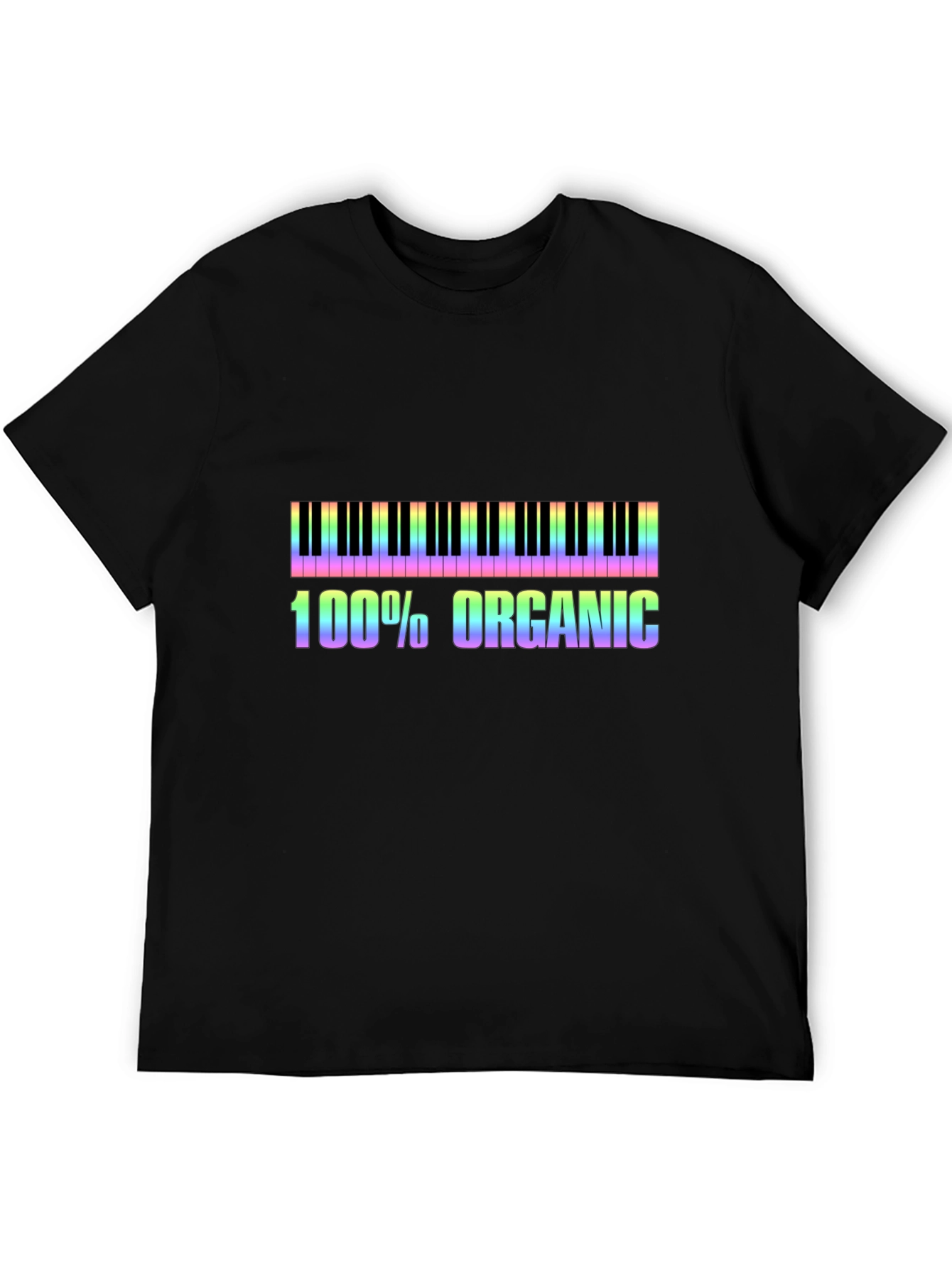 Rainbow Piano Keys 100% Organic Graphic Tee